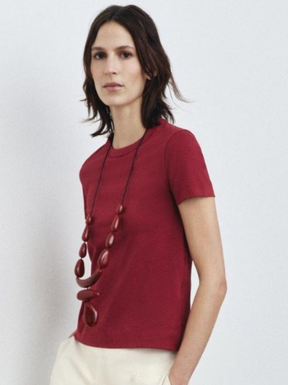 Zara Red Cotton Tshirt